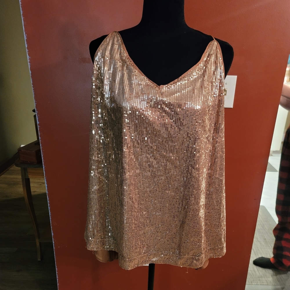Sz 1XL NWT Entro sequin tank top